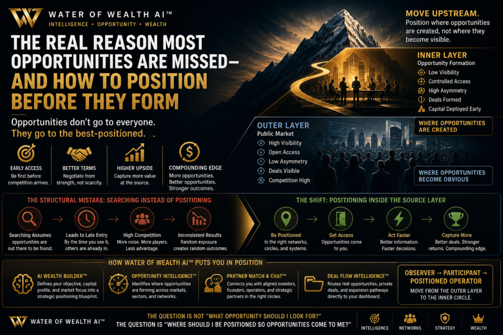 The Real Reason Most Opportunities Are Missed — And How to Position Before They Form